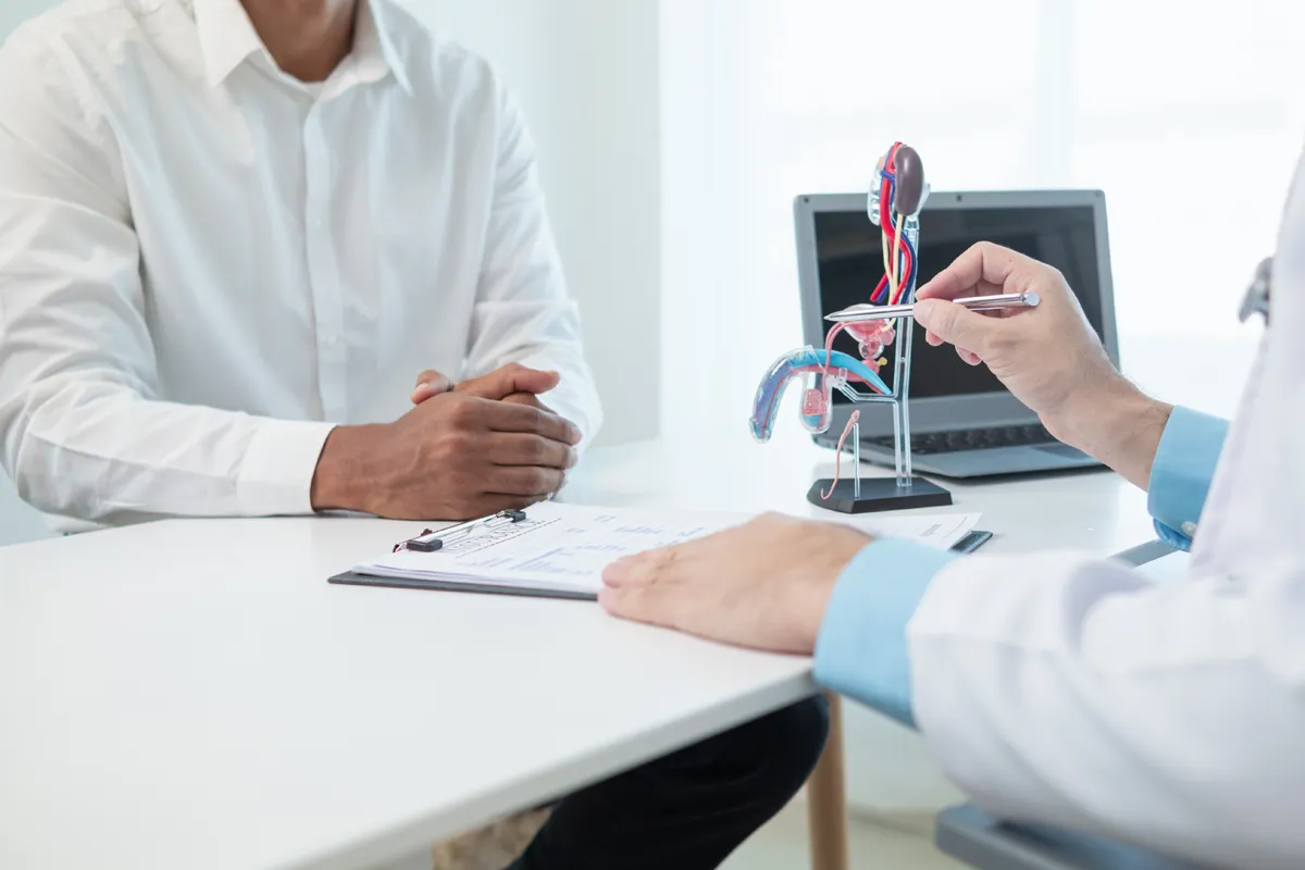 A man consulting a doctor on circumcision